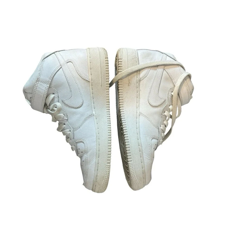 Nike Air Force 1 LE Mid Triple White Sneakers Shoes GS DH2933-111 Youth Size 6.5